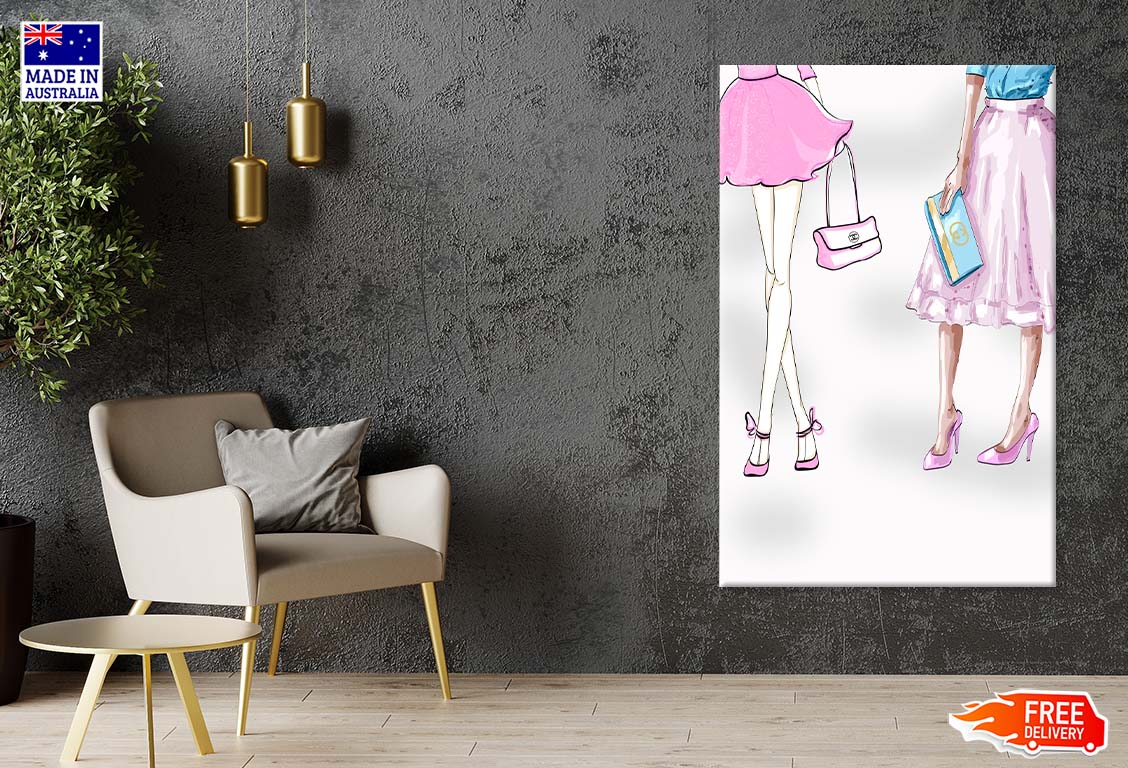 Modern Pink Ladies Fashion Art Print 100% Australian Made