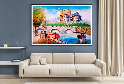 Oil Painting - Street View of Paris Home Decor Premium Quality Poster Print Choose Your Sizes