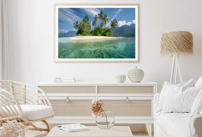 Tropical Island Paradise with Palm Trees Home Decor Premium Quality Poster Print Choose Your Sizes - Bella Home Decor