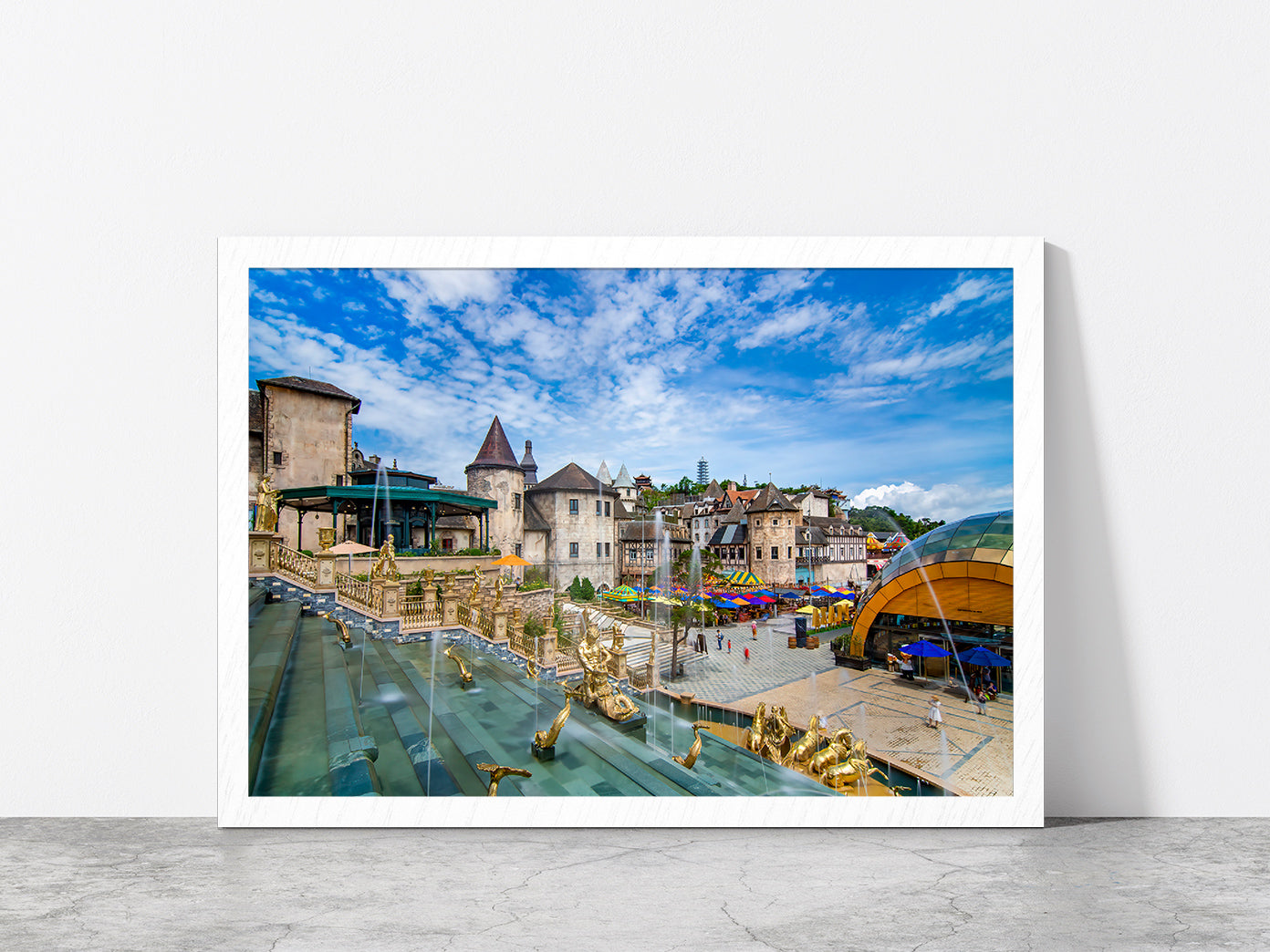 Beautiful Cityscape In Vietnam Glass Framed Wall Art, Ready to Hang Quality Print Without White Border White