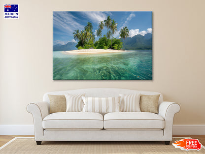 Tropical Island Paradise with Palm Trees Print 100% Australian Made - Bella Home Decor