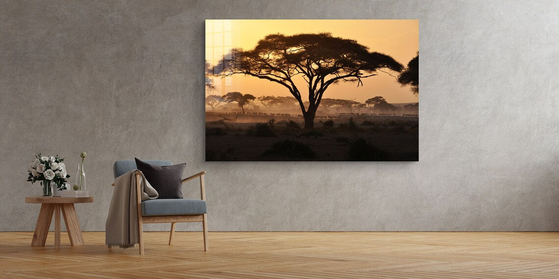 Savannah Forest Sunset UV Direct Aluminum Print Australian Made Quality