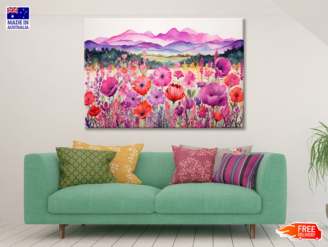 Painting Of a Group of Poppy Flowers Print 100% Australian Made - Bella Home Decor
