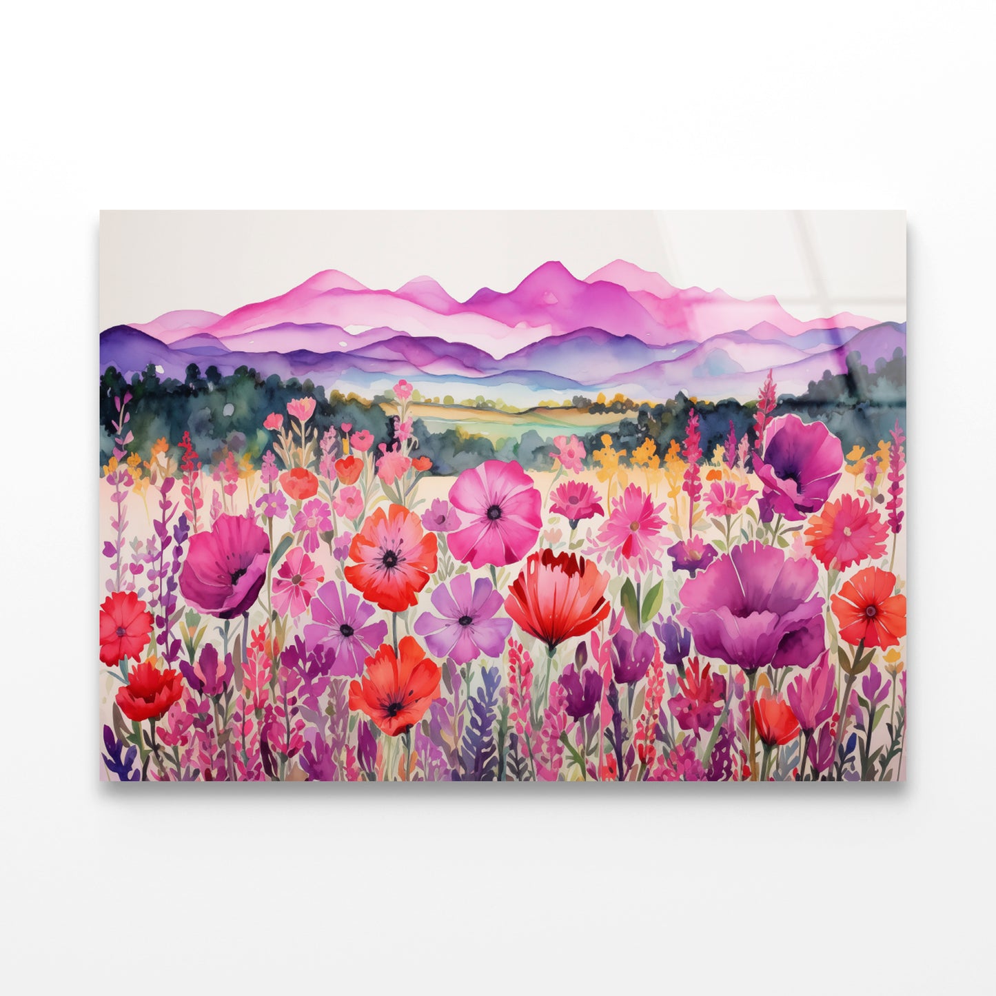 Painting Of a Group of Poppy Flowers Acrylic Glass Print Tempered Glass Wall Art 100% Made in Australia Ready to Hang - Bella Home Decor