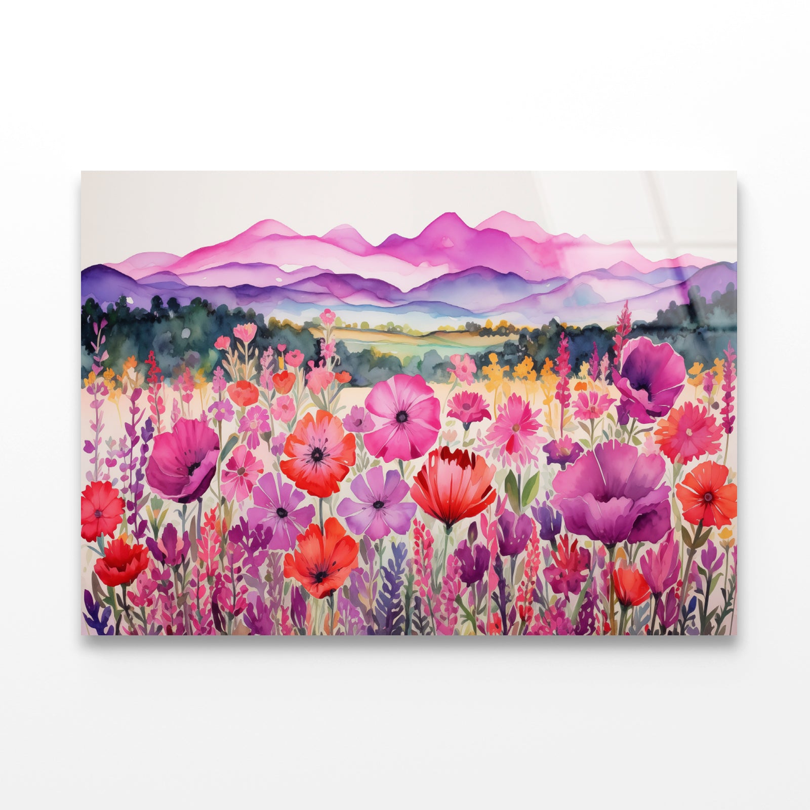 Painting Of a Group of Poppy Flowers Acrylic Glass Print Tempered Glass Wall Art 100% Made in Australia Ready to Hang - Bella Home Decor