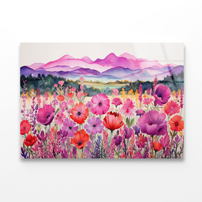 Painting Of a Group of Poppy Flowers Acrylic Glass Print Tempered Glass Wall Art 100% Made in Australia Ready to Hang - Bella Home Decor