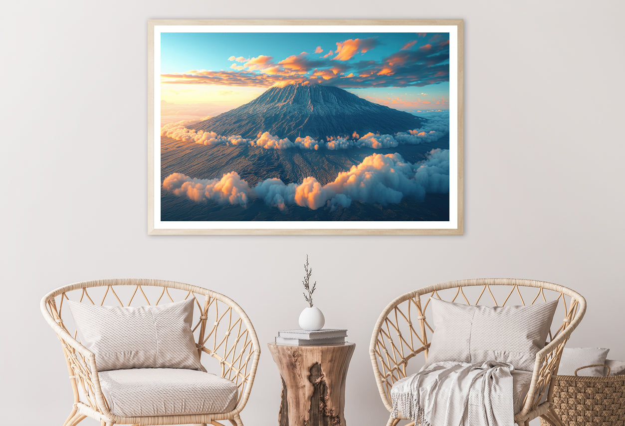 Clouds Around Mount Kilimanjaro Home Decor Premium Quality Poster Print Choose Your Sizes