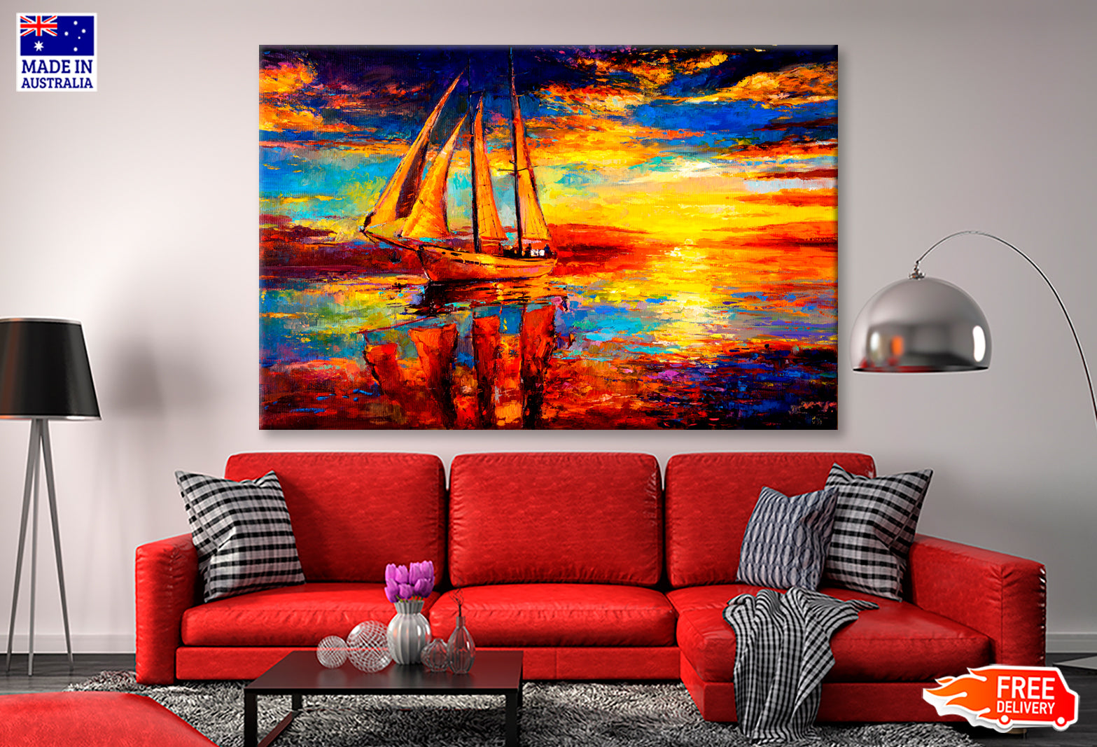 Seascape & Boat Oil Painting Wall Art Limited Edition High Quality Print