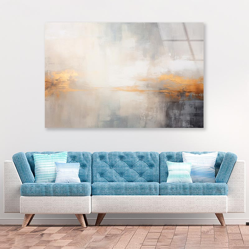 White Gold & Black Abstract  Acrylic Glass Print Tempered Glass Wall Art 100% Made in Australia Ready to Hang - Bella Home Decor