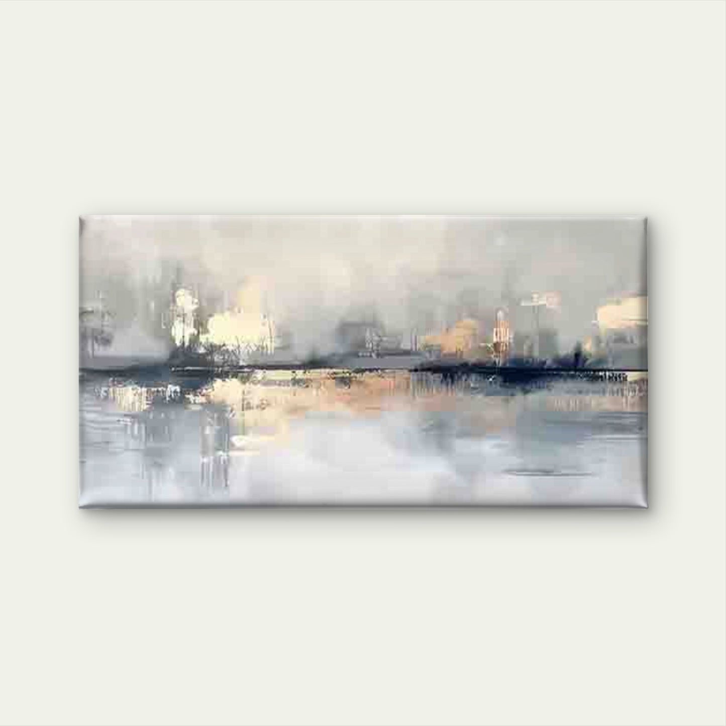 Serene Abstract Landscape Wall Art Canvas Office Home Room Framed 120x60cm - Bella Home Decor