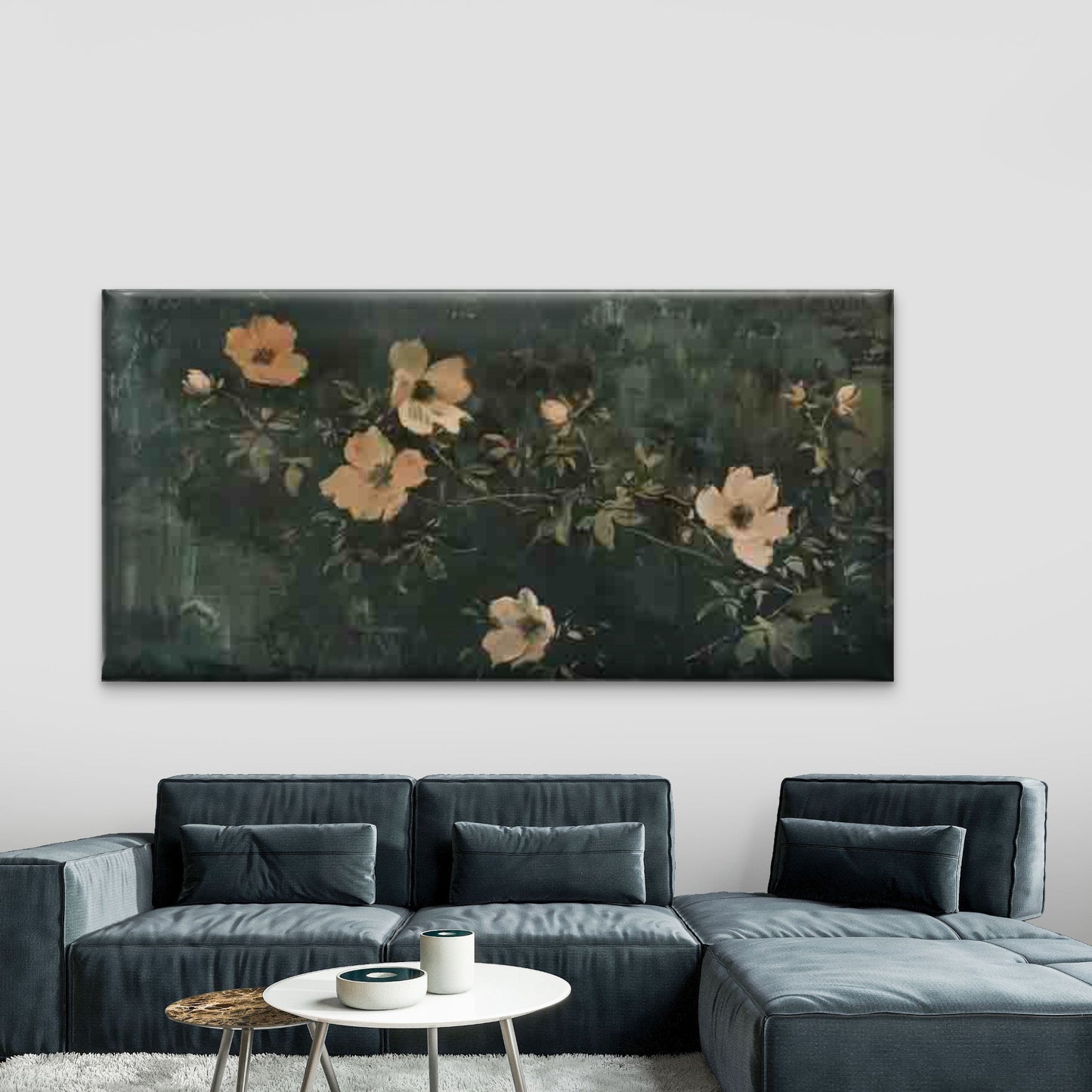 Vintage Modern Botanical Floral Wall Art Canvas Office Home Room Framed 120x60cm