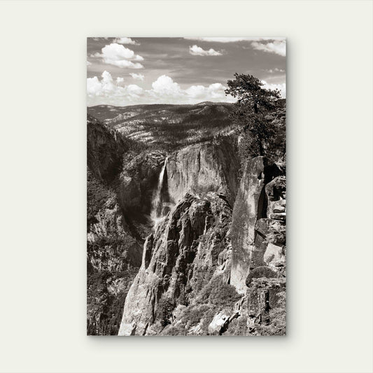 Yosemite Mountain Ridge With Waterfall 40x60cm Metal Print Ready to Hang