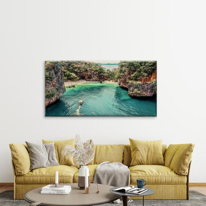 Aerial View Of Krabi Island Wall Art Canvas Office Home Room Framed 120x60cm - Bella Home Decor