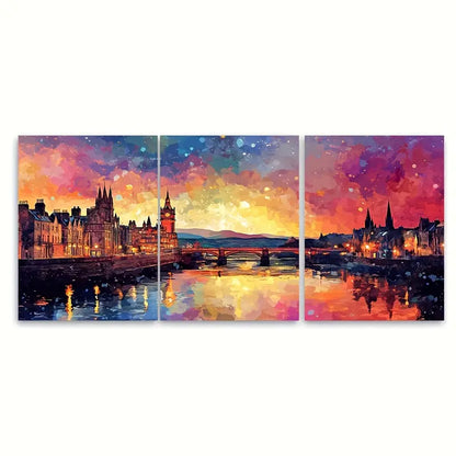 3pcs Travel Print Of Inverness, Scotland Metal Print Ready to Hang Art