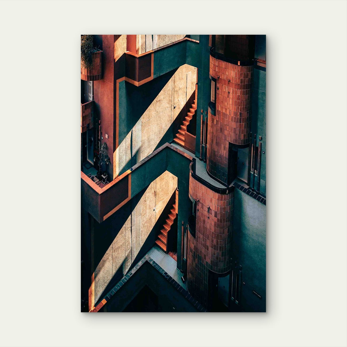 Scenic View of An Old Residential Building Metal Print Ready to Hang