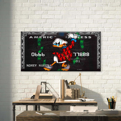 Rich Fowl Money Maker Wall Art Canvas Office Home Room Framed 120x60cm - Bella Home Decor