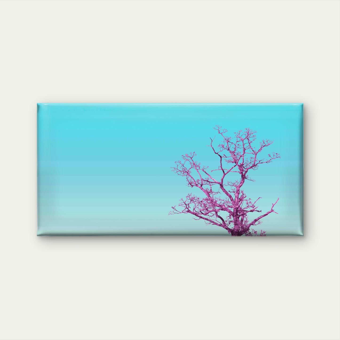 Pink Tree On Blue S Wall Art Canvas Office Home Room Framed 120x60cm - Bella Home Decor