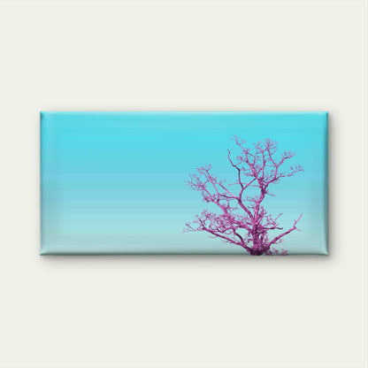Pink Tree On Blue S Wall Art Canvas Office Home Room Framed 120x60cm - Bella Home Decor