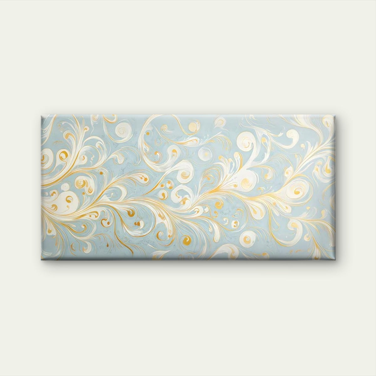 Golden White Fluid Swirls Wall Art Canvas Office Home Room Framed 120x60cm