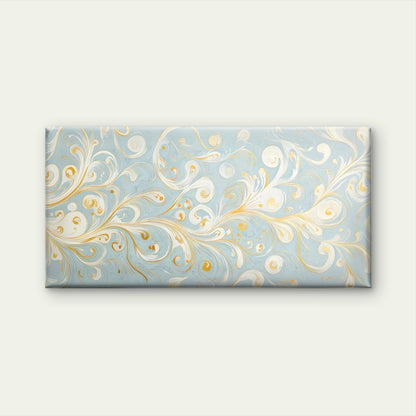 Golden White Fluid Swirls Wall Art Canvas Office Home Room Framed 120x60cm