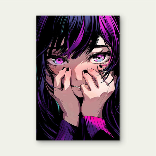 Anime Girl Illustration 60x90cm Metal Print Ready to Hang