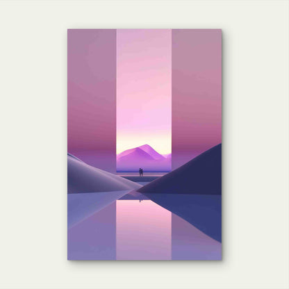 Mystical Landscape With Purple Tones 60x90cm Metal Print Ready to Hang