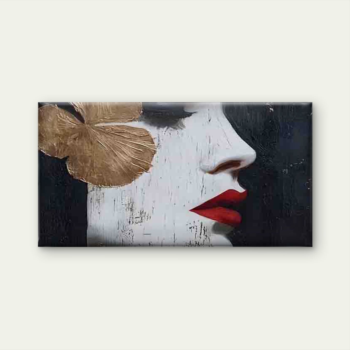 Woman's Side Profile Wall Art Canvas Office Home Room Framed 120x60cm - Bella Home Decor