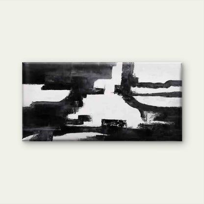 Abstract Grunge Blak and White Wall Art Canvas Office Home Room Framed 120x60cm