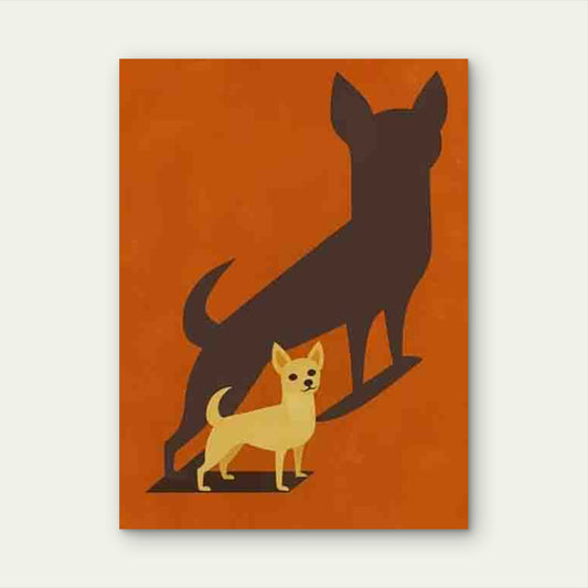 Minimalist Chihuahua Silhouette 60x90cm Metal Print Ready to Hang