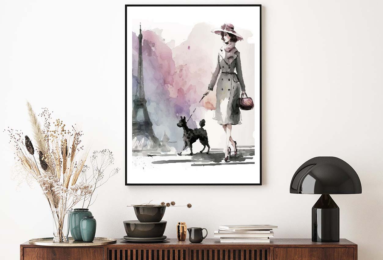 Fashion Boss Lady with Her Puppy Design Home Decor Premium Quality Poster Print Choose Your Sizes