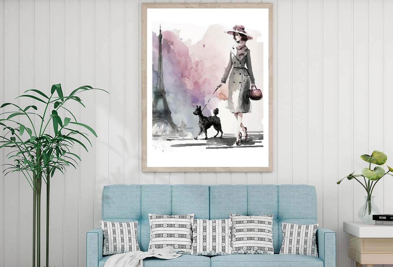 Fashion Boss Lady with Her Puppy Design Home Decor Premium Quality Poster Print Choose Your Sizes