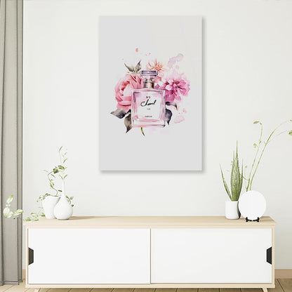 Elegant Pink Perfume 3D Design Acrylic Glass Print Tempered Glass Wall Art 100% Made in Australia Ready to Hang