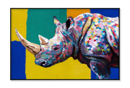 Abstract Rhinoceros on Colorful Background Wall Art Limited Edition High Quality Print