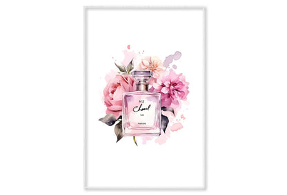 Elegant Pink Perfume Wall Art Limited Edition High Quality Print Canvas Box Framed White