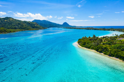 French Polynesia Tahiti island Glass Framed Wall Art, Ready to Hang Quality Print