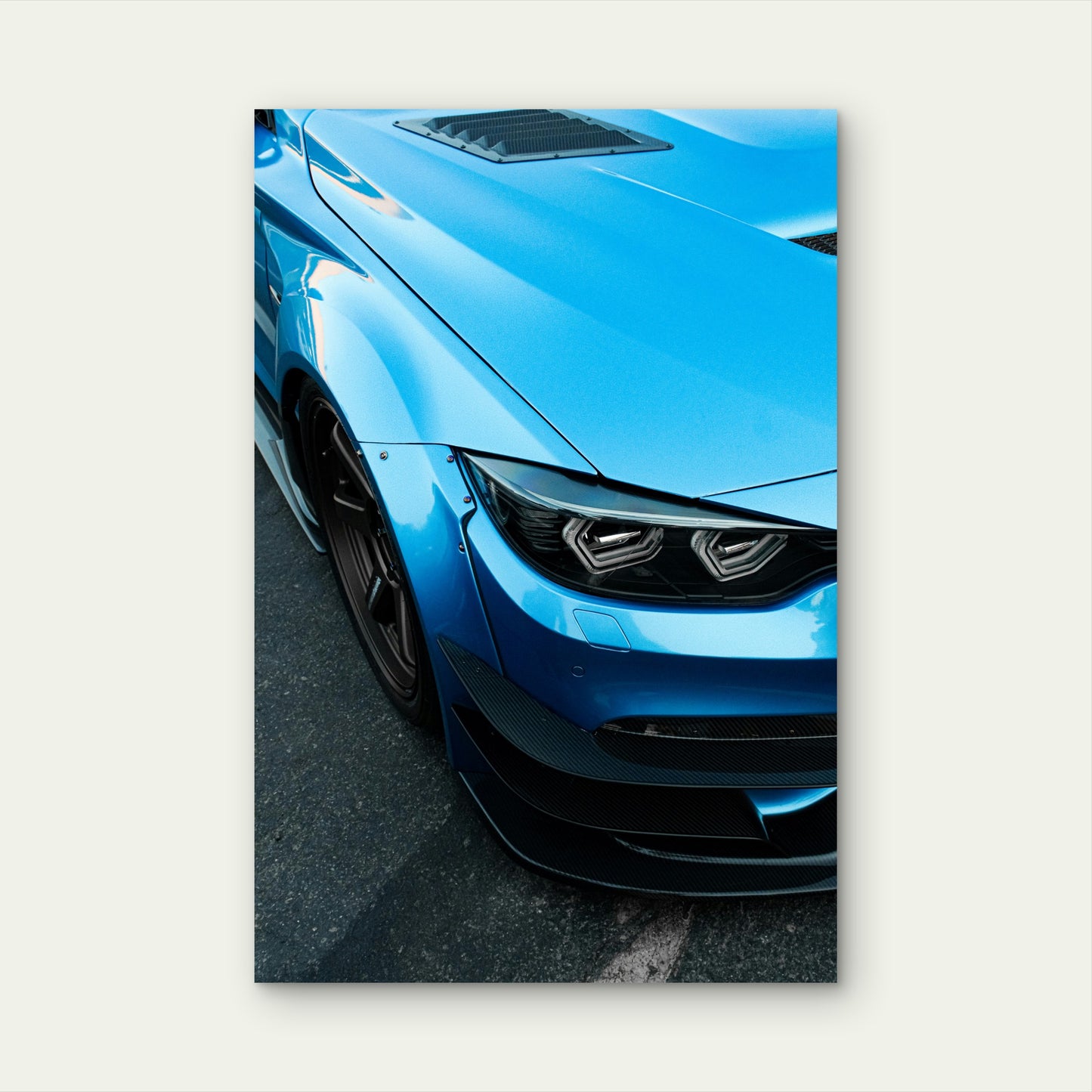 BMW M4 with Custom Body Modifications 40x60cm Metal Print Ready to Hang