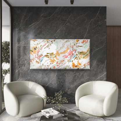 Abstract Pastel Marble Art Wall Art Canvas Office Home Room Framed 120x60cm