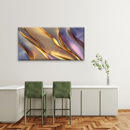 Abstract Purple Gold Decor Wall Art Canvas Office Home Room Framed 120x60cm