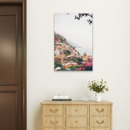 Amalfi Coast Positano Village Coastal View Art 40x60cm Metal Print Ready to Hang