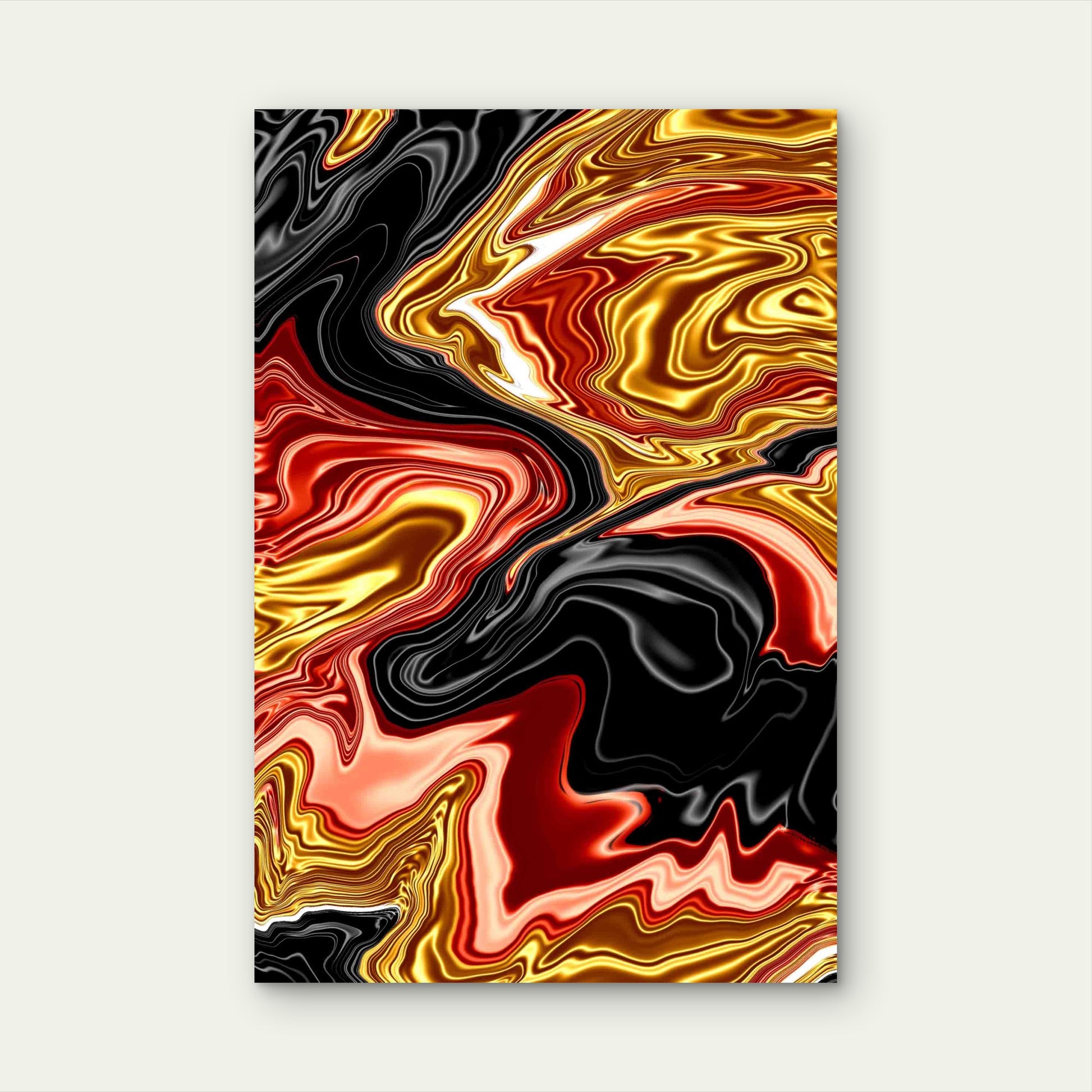 Black Gold Marble Abstract Background 60x90cm Metal Print Ready to Hang - Bella Home Decor