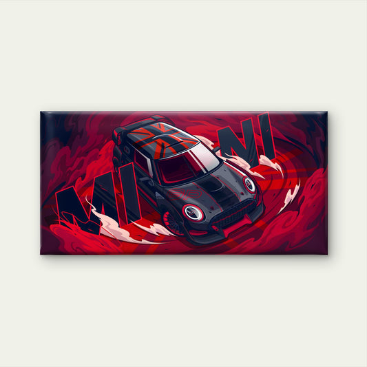 Crimson Cornering Supercar Wall Art Canvas Office Home Room Framed 120x60cm