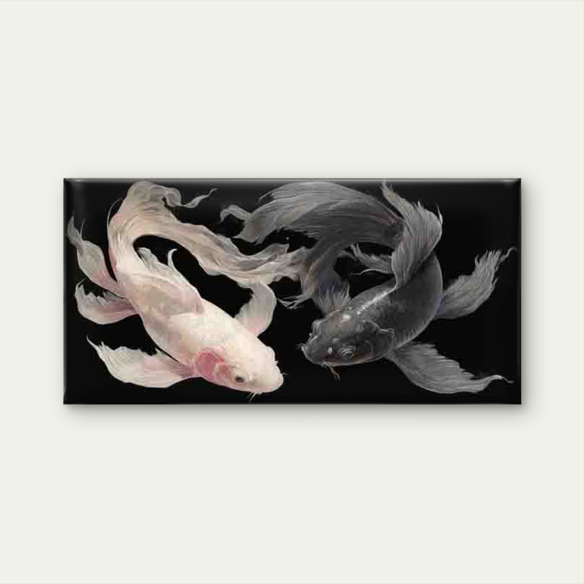 Koi Fish with Translucent Fin Wall Art Canvas Office Home Room Framed 120x60cm - Bella Home Decor