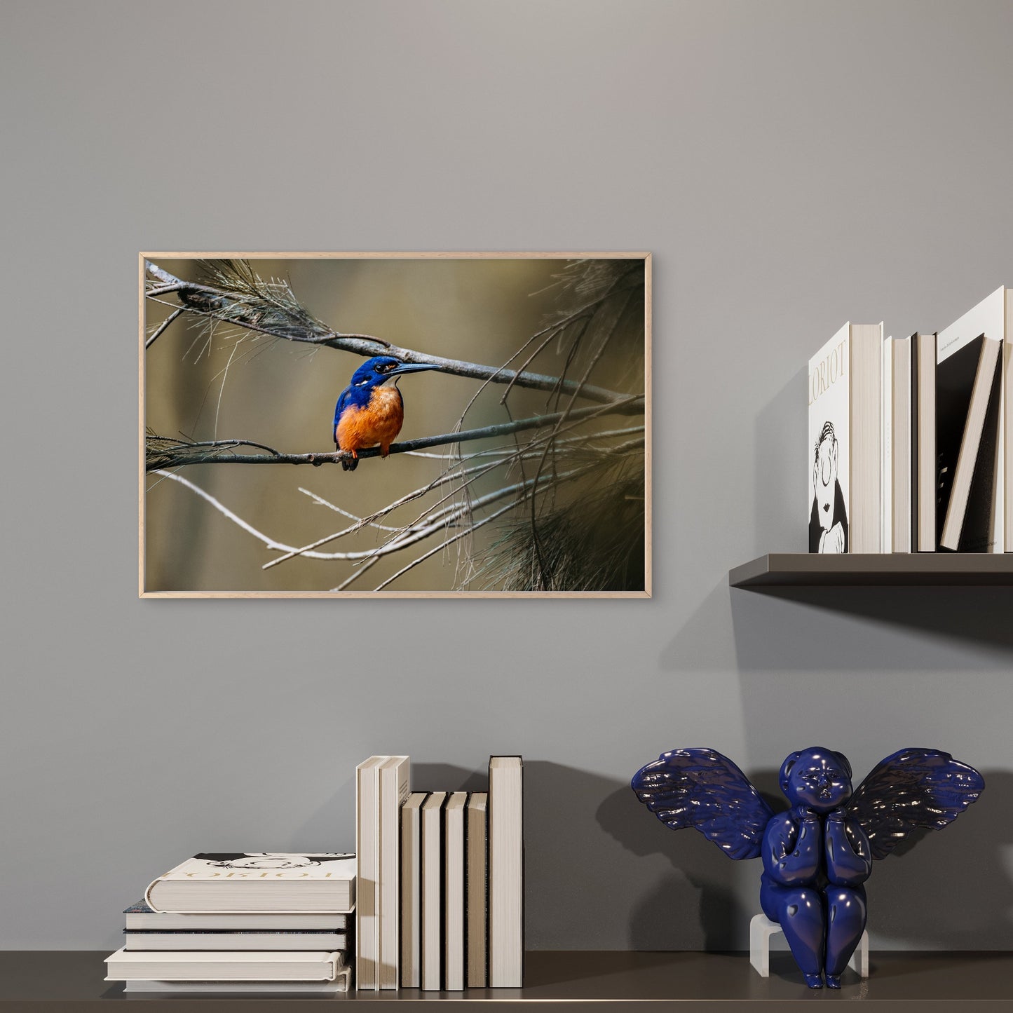 Azure Kingfisher Nature Wall Art Decor 100% Australian Made
