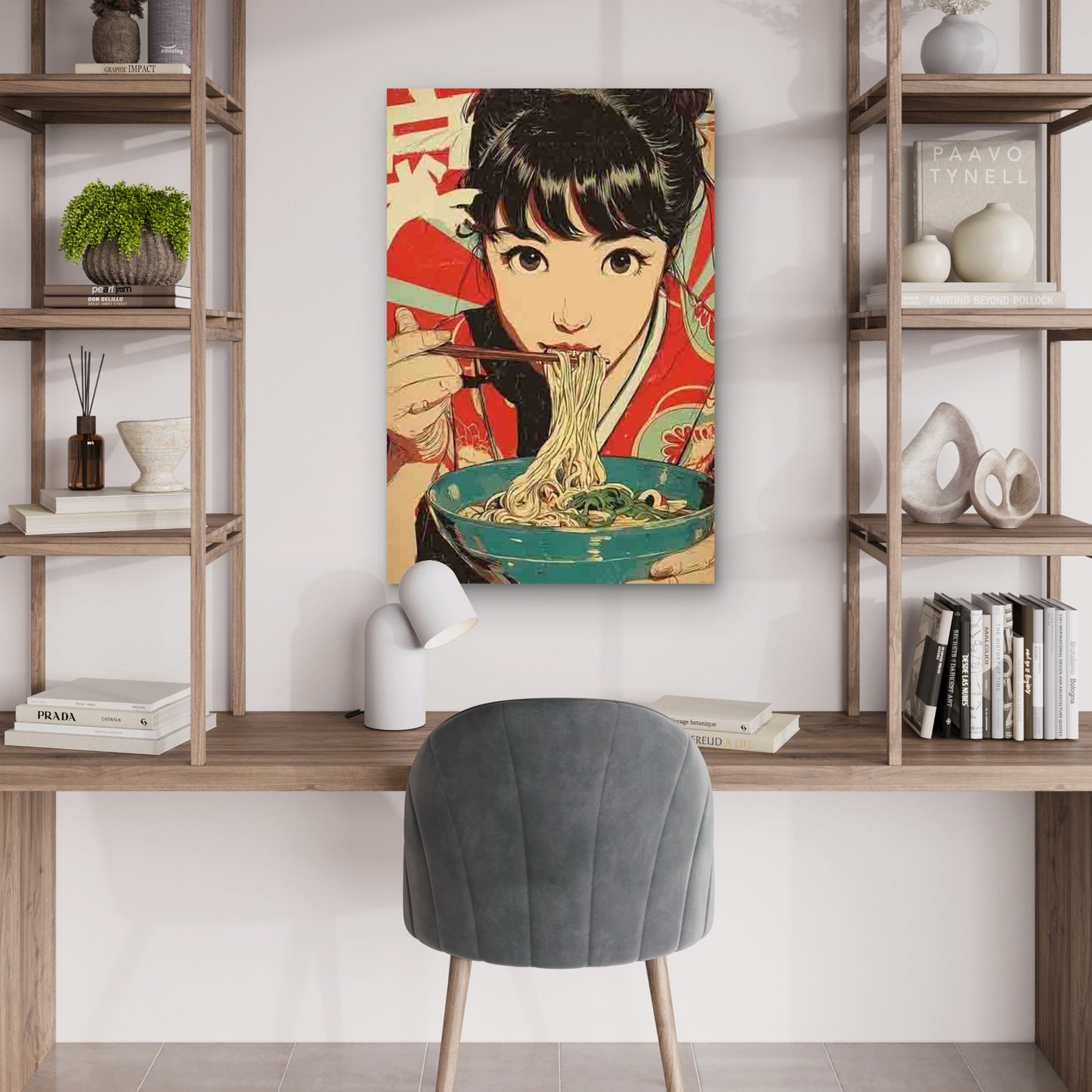 Manga-Style Ramen Pop Art Japanese 60x90cm Metal Print Ready to Hang - Bella Home Decor