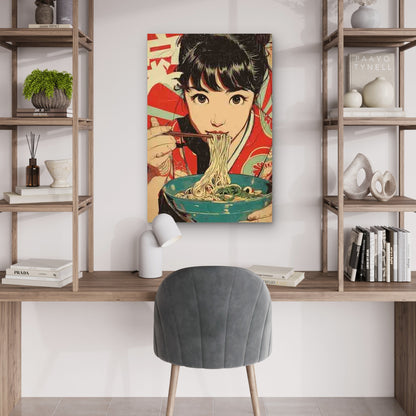 Manga-Style Ramen Pop Art Japanese 60x90cm Metal Print Ready to Hang - Bella Home Decor