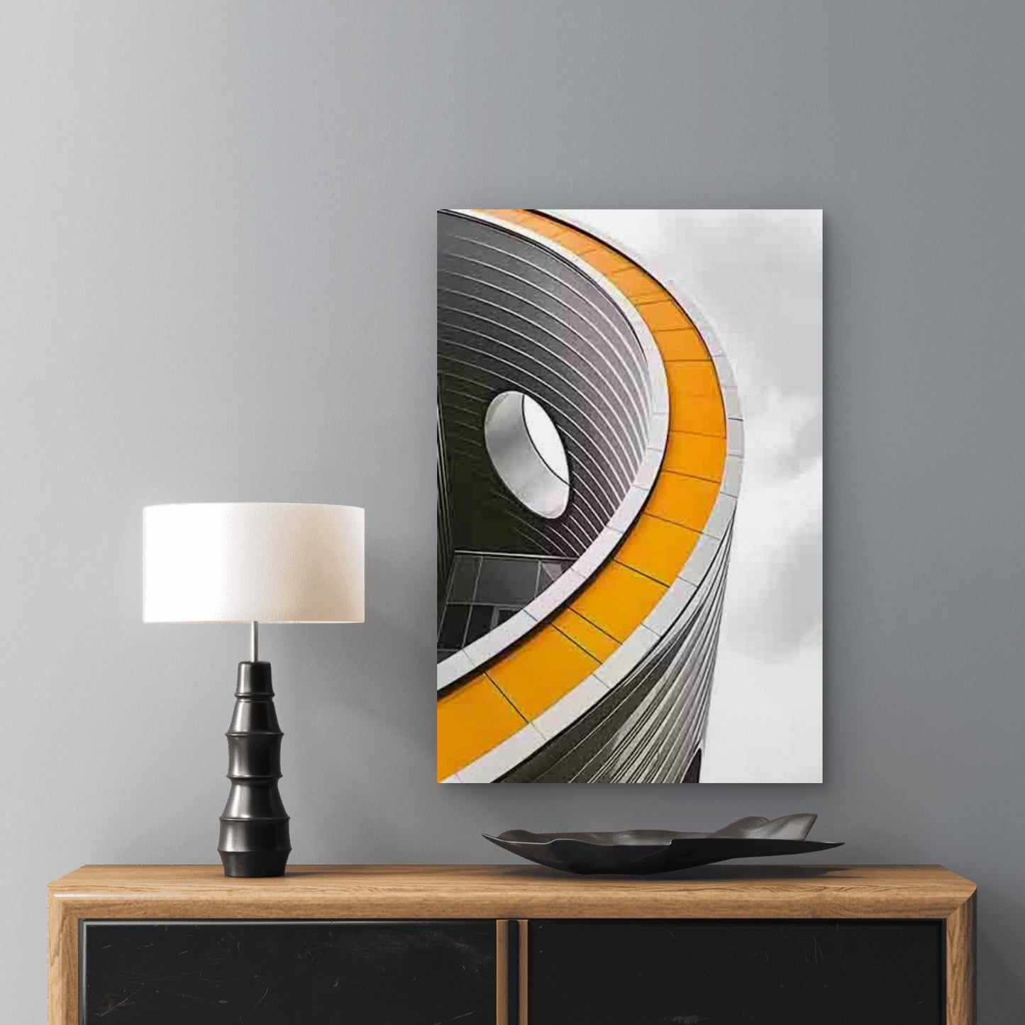 Modern Architectural Style Pattern 60x90cm Metal Print Ready to Hang