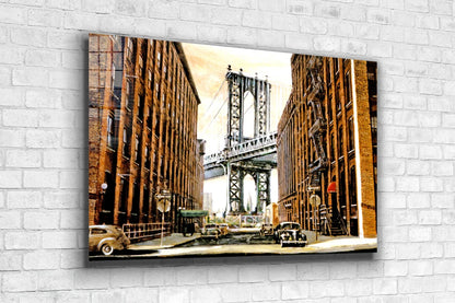 Manhattan Bridge Street UV Direct Aluminum Print Australian Made Quality