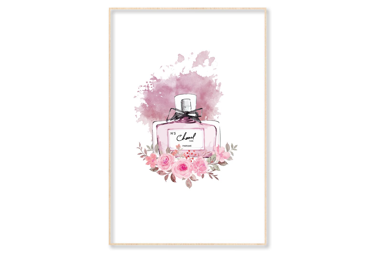 Luxury Rose Perfume Wall Art Limited Edition High Quality Print Canvas Box Framed Natural