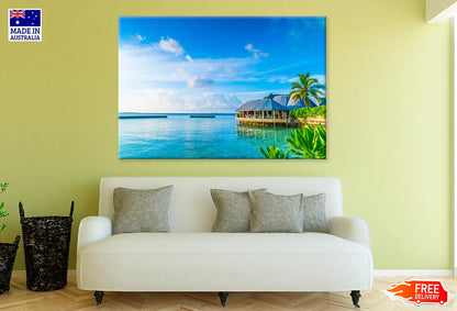 Water Villas In Maldives Island Print 100% Australian Made