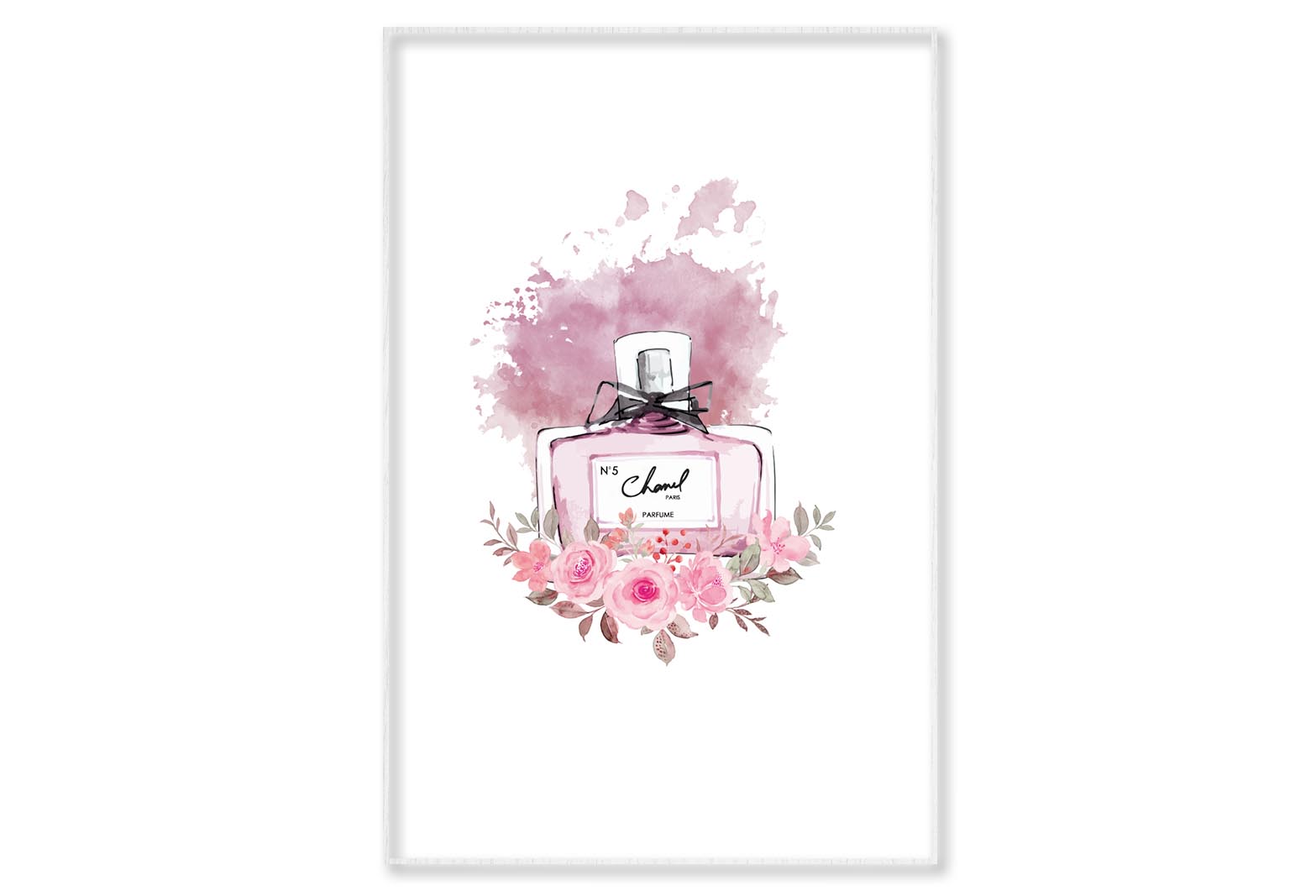 Luxury Rose Perfume Wall Art Limited Edition High Quality Print Canvas Box Framed White